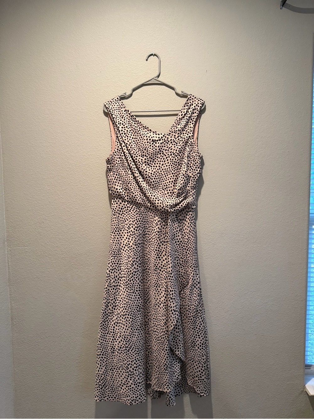 Just...Taylor Pink and Black Polka Dot Midi Dress